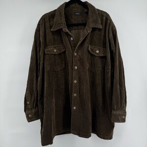 GACHU Men's Forest Brown Corduroy (Shacket) Jacket,Shirt. Size 3XL Vintage Style